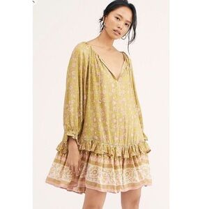 Spell & The Gypsy Collective Dahlia Floral Mini Dress Green